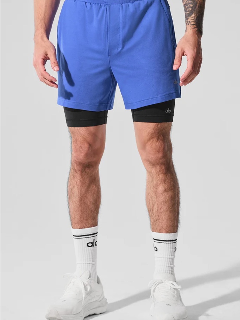 ALO Yoga Conquer React 2 in 1 Performance Short Lined - Marathon Blue